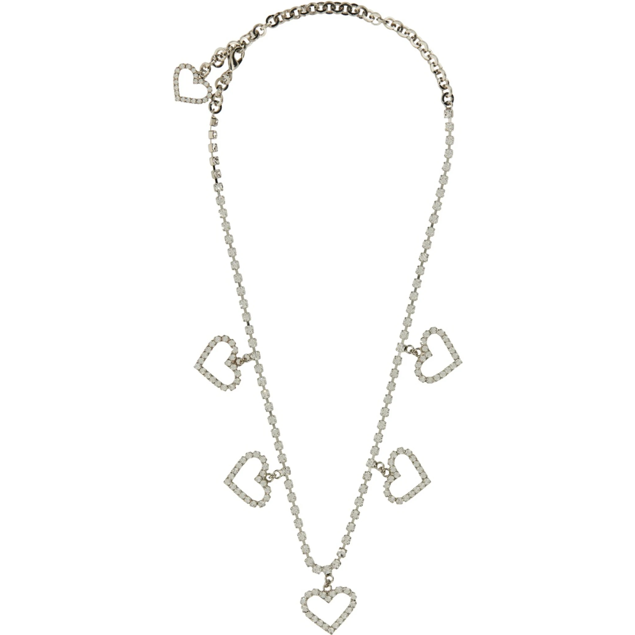 CRYSTAL NECKLACE WITH HEART PENDANTS