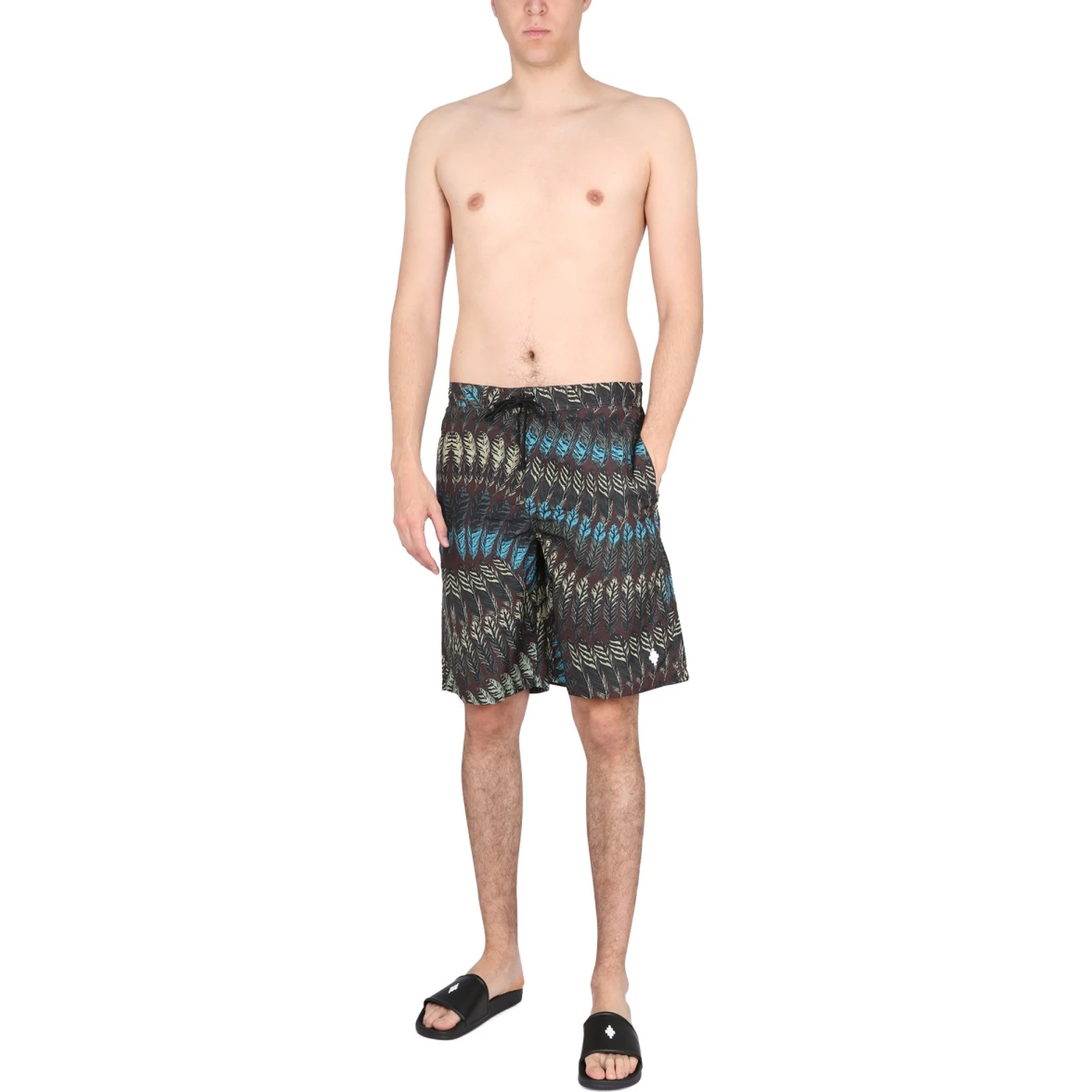 LOGO PRINT BOXER SWIMSUIT