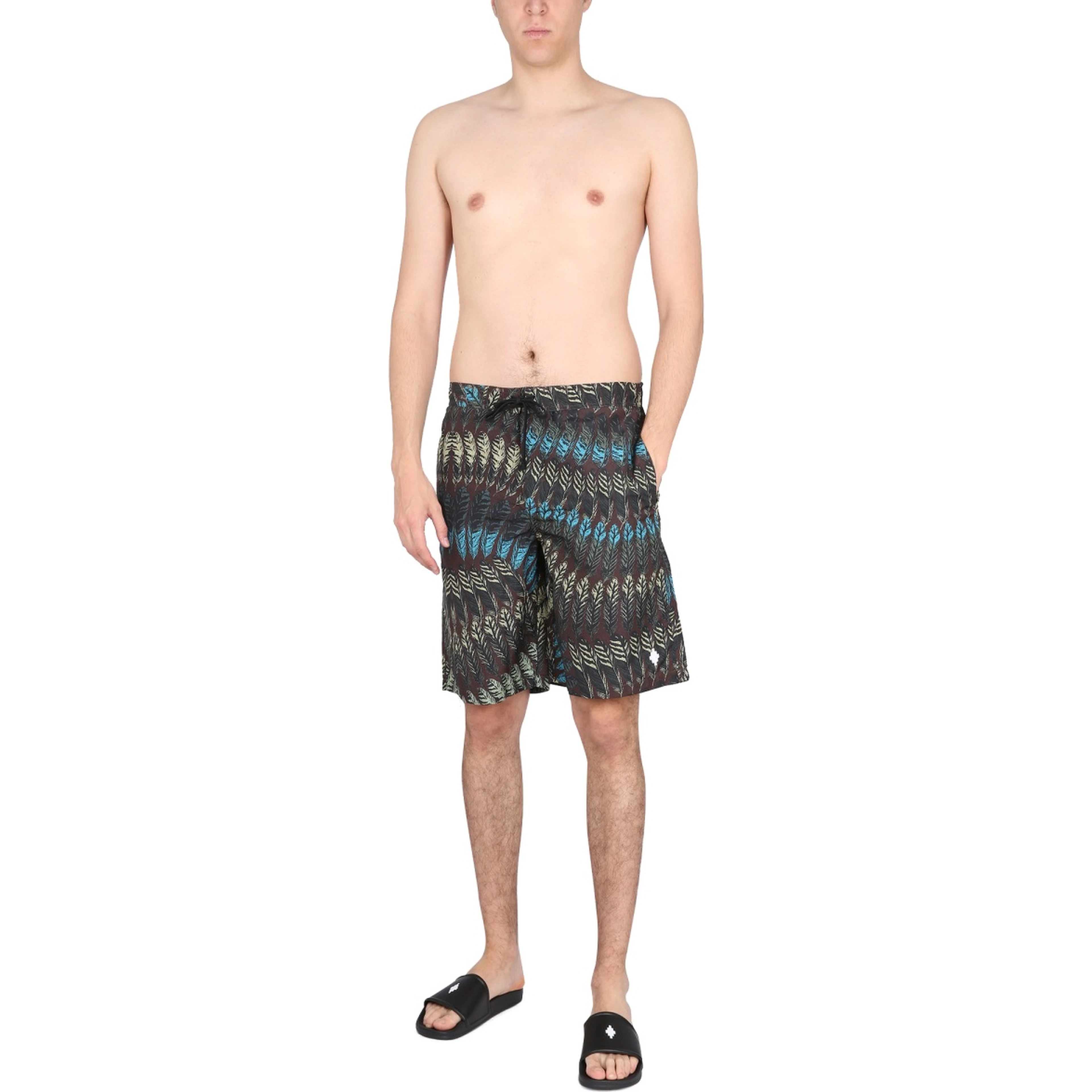 LOGO PRINT BOXER SWIMSUIT