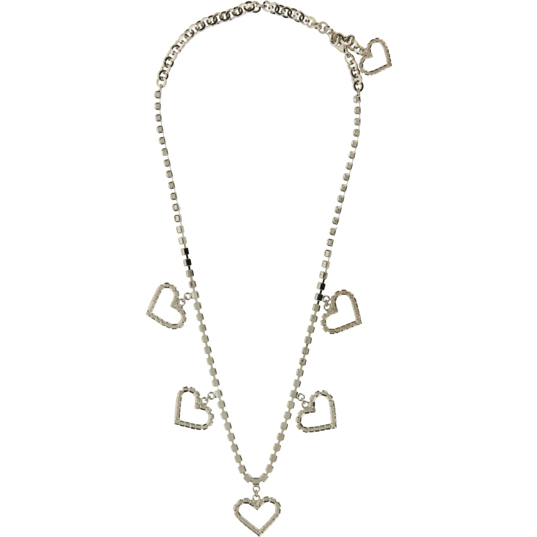 CRYSTAL NECKLACE WITH HEART PENDANTS