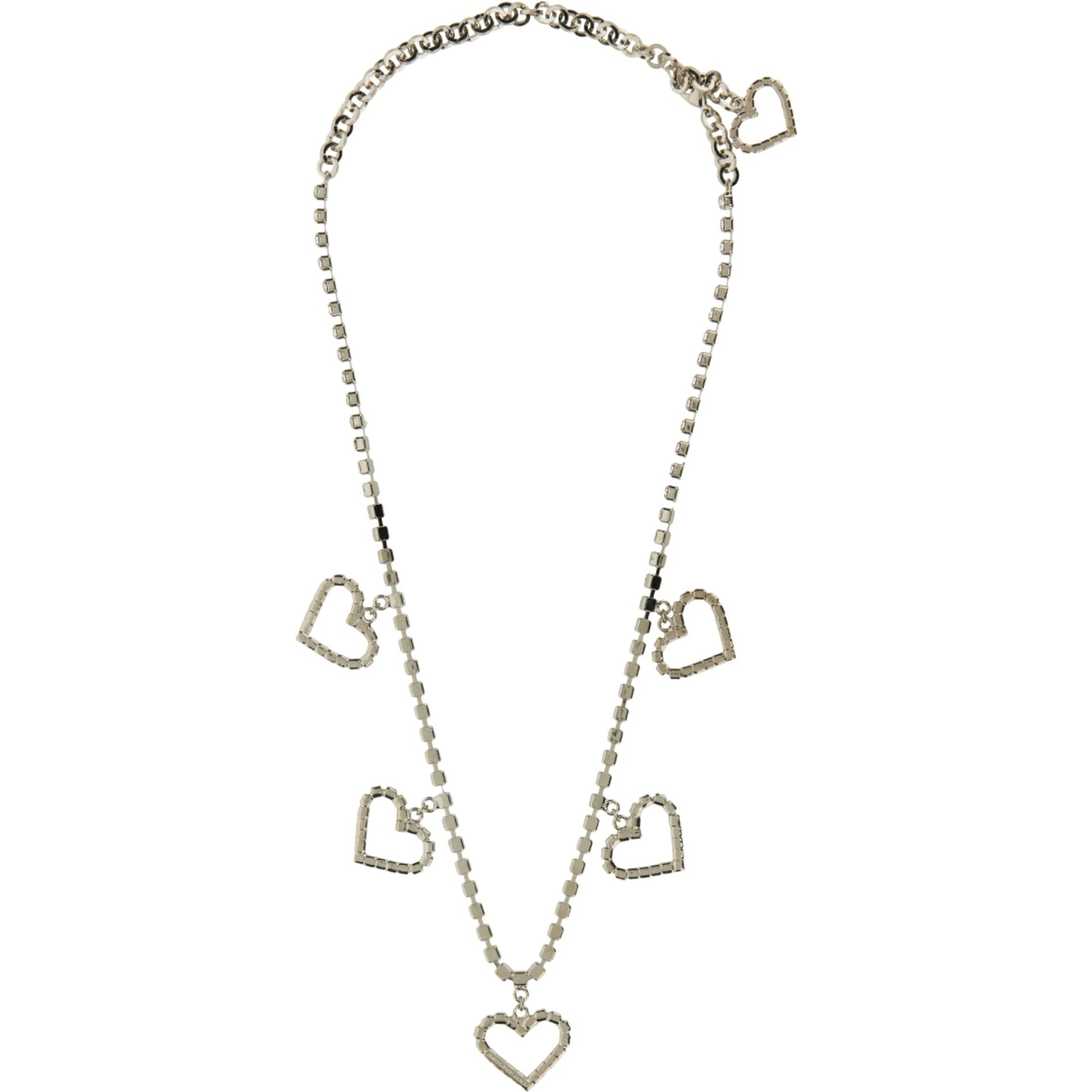 CRYSTAL NECKLACE WITH HEART PENDANTS