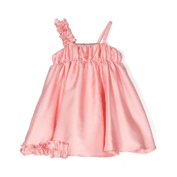 ruffled satin dress