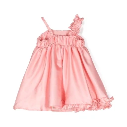 ruffled satin dress