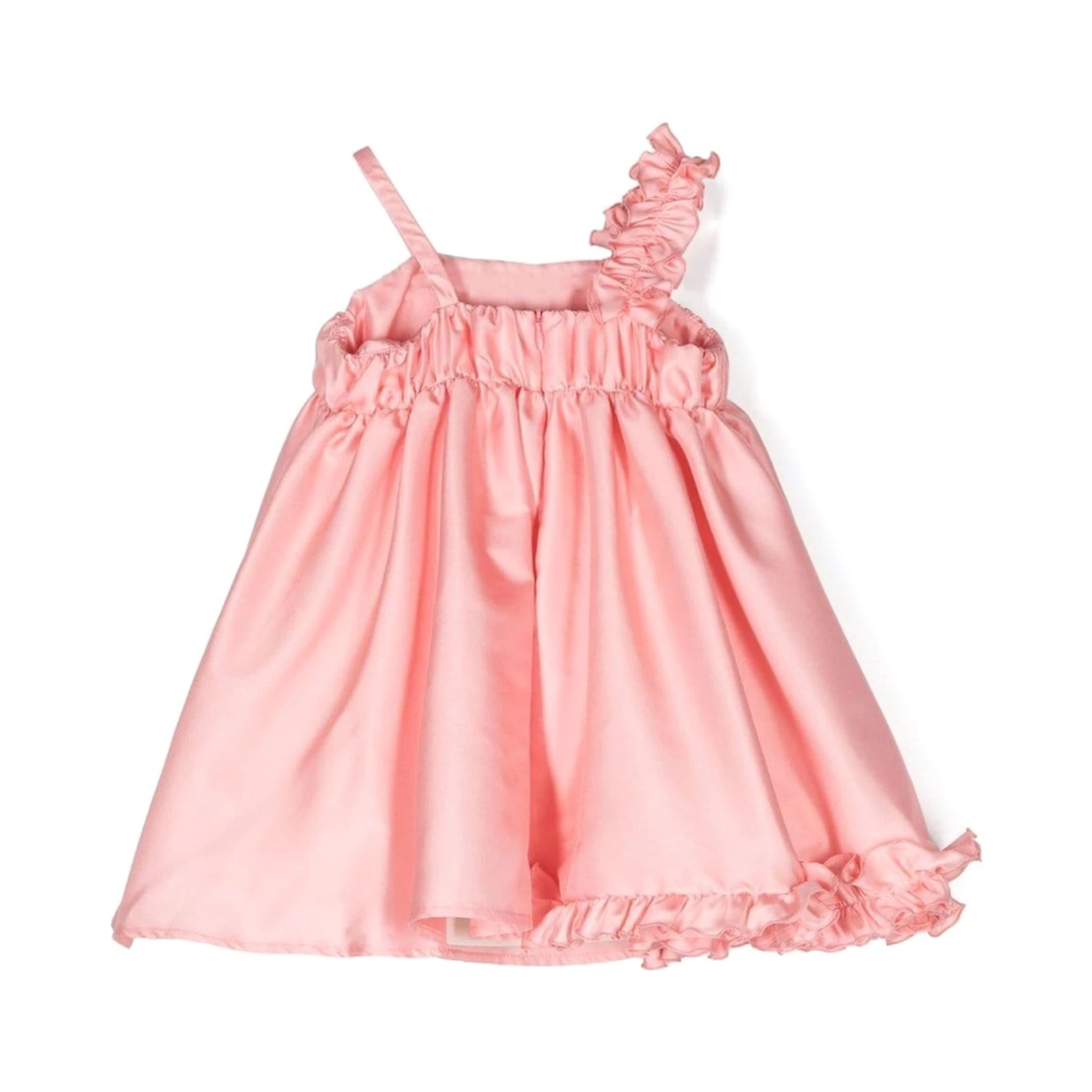 ruffled satin dress