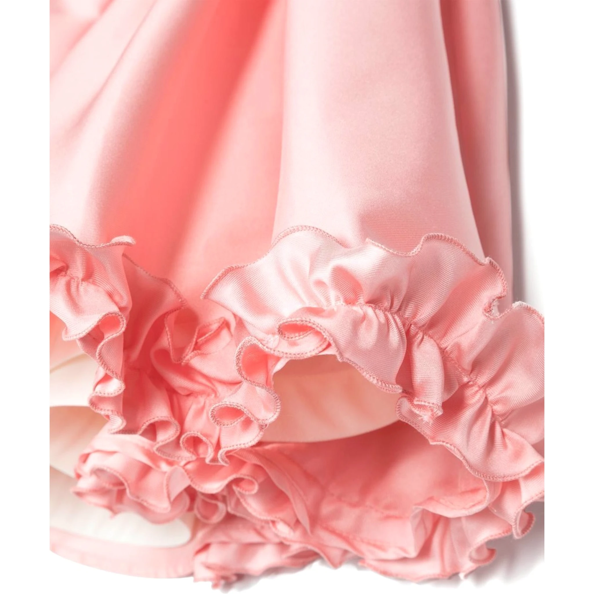 ruffled satin dress