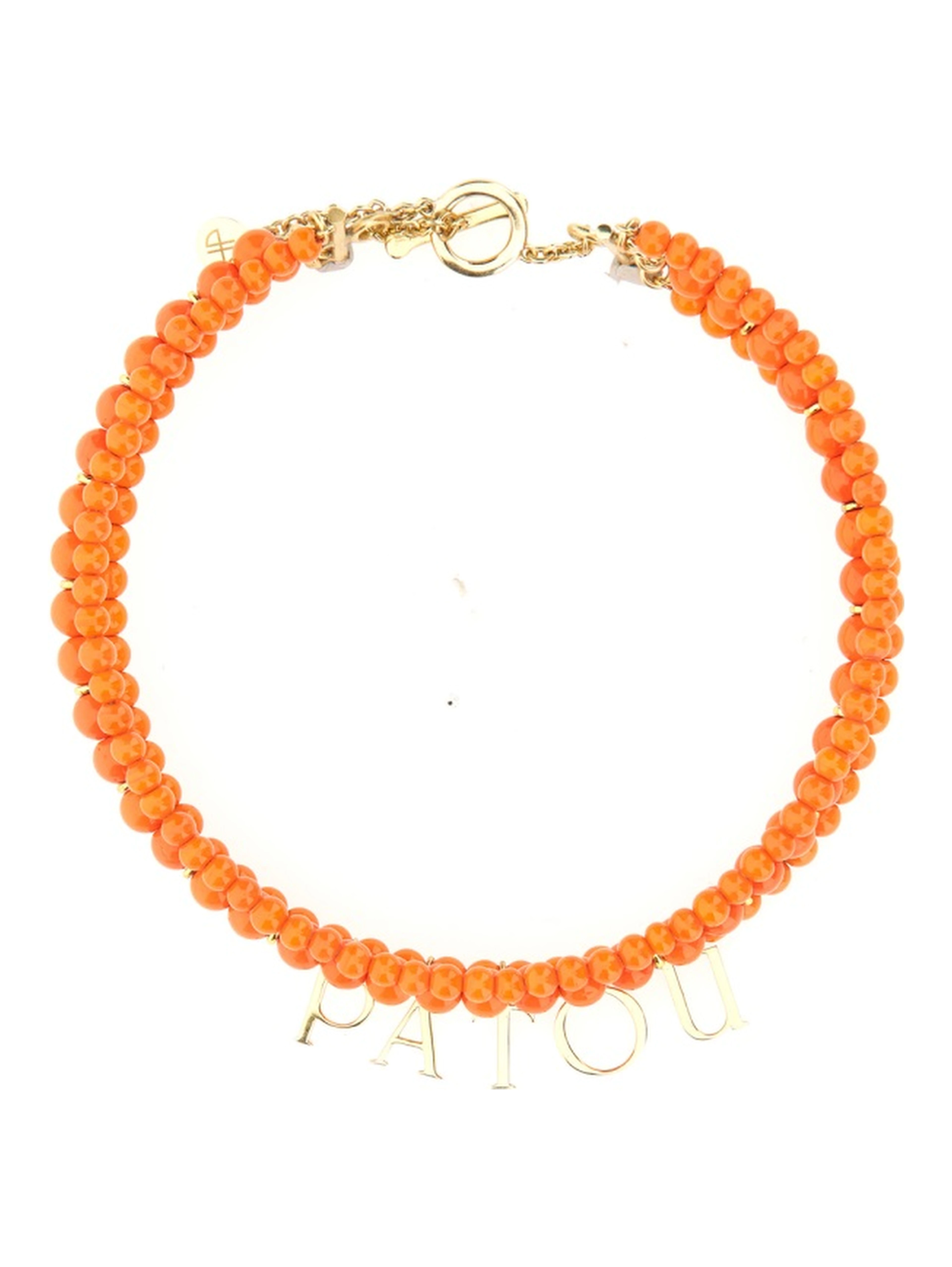 GLASS AND BRASS BEAD NECKLACE