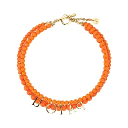 GLASS AND BRASS BEAD NECKLACE