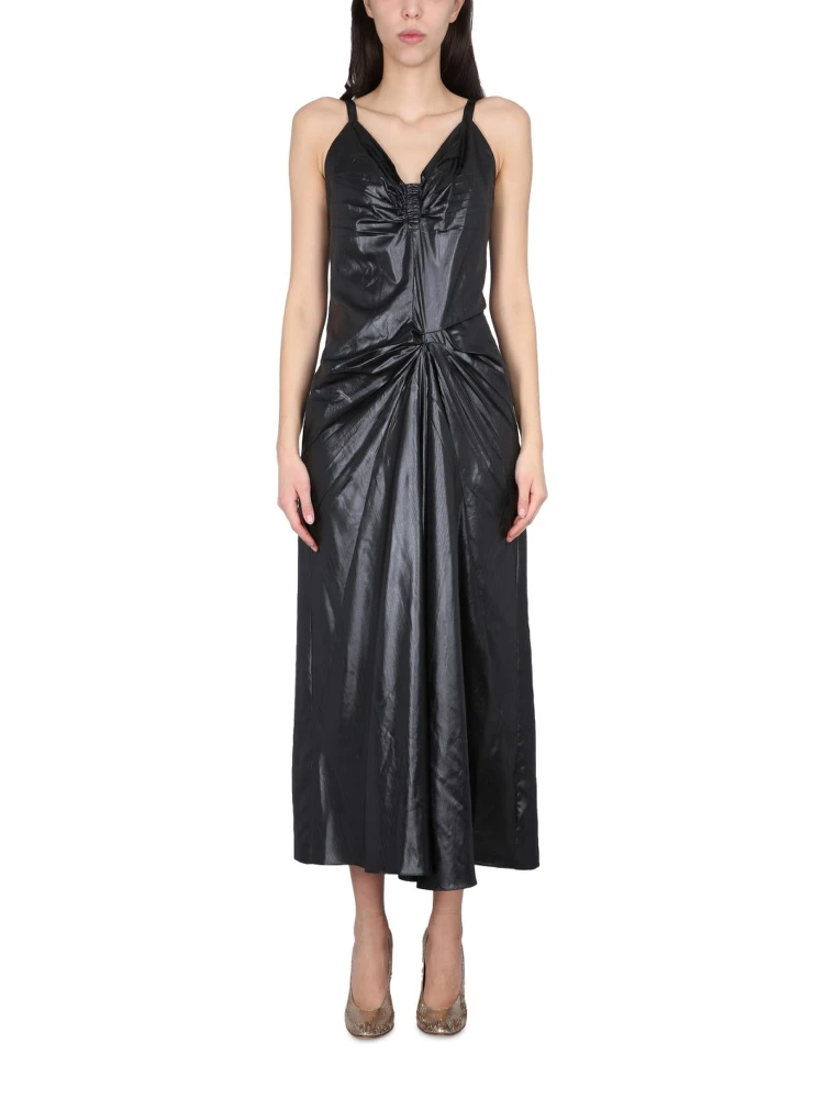 MOIRÉ POLYESTER DRESS