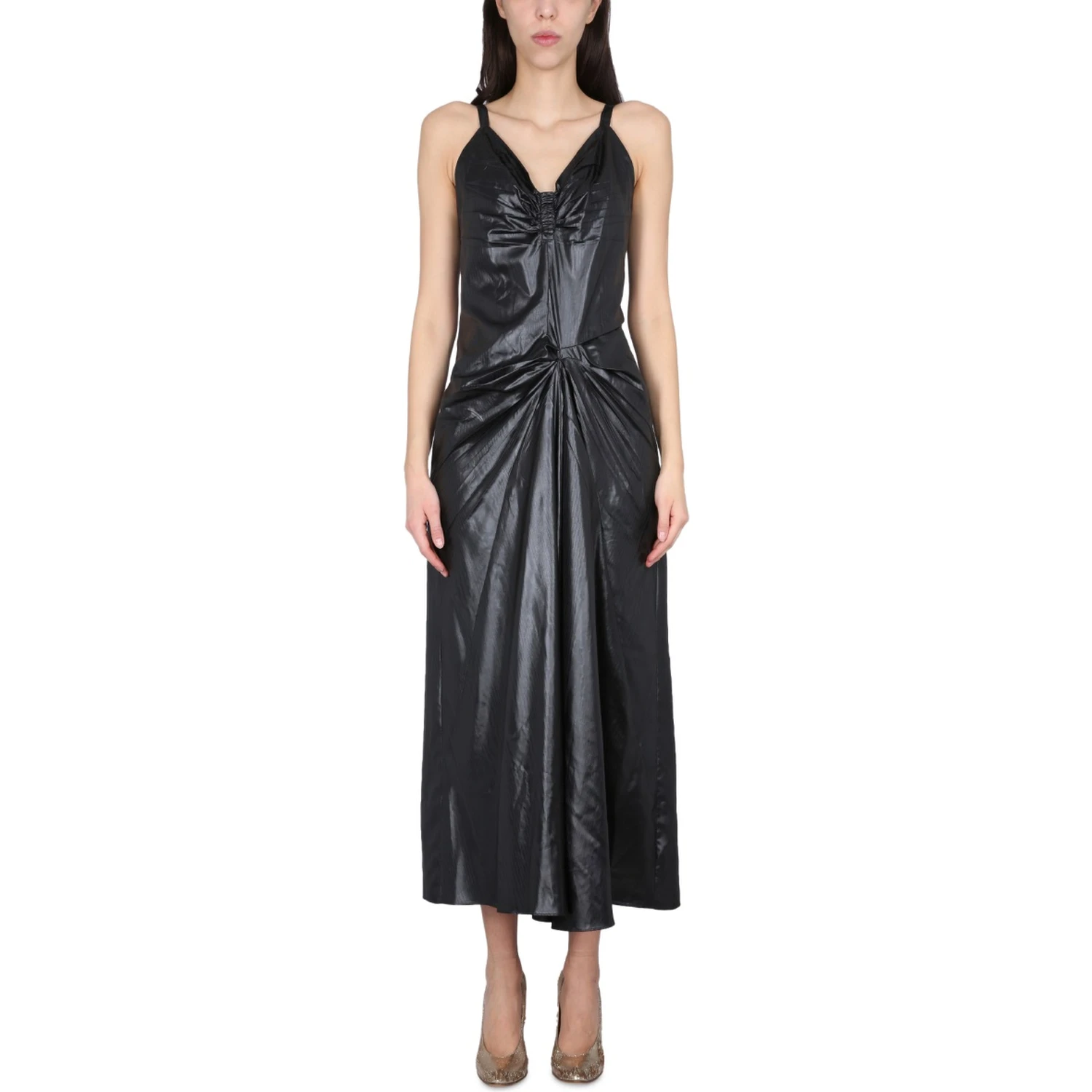 MOIRÉ POLYESTER DRESS
