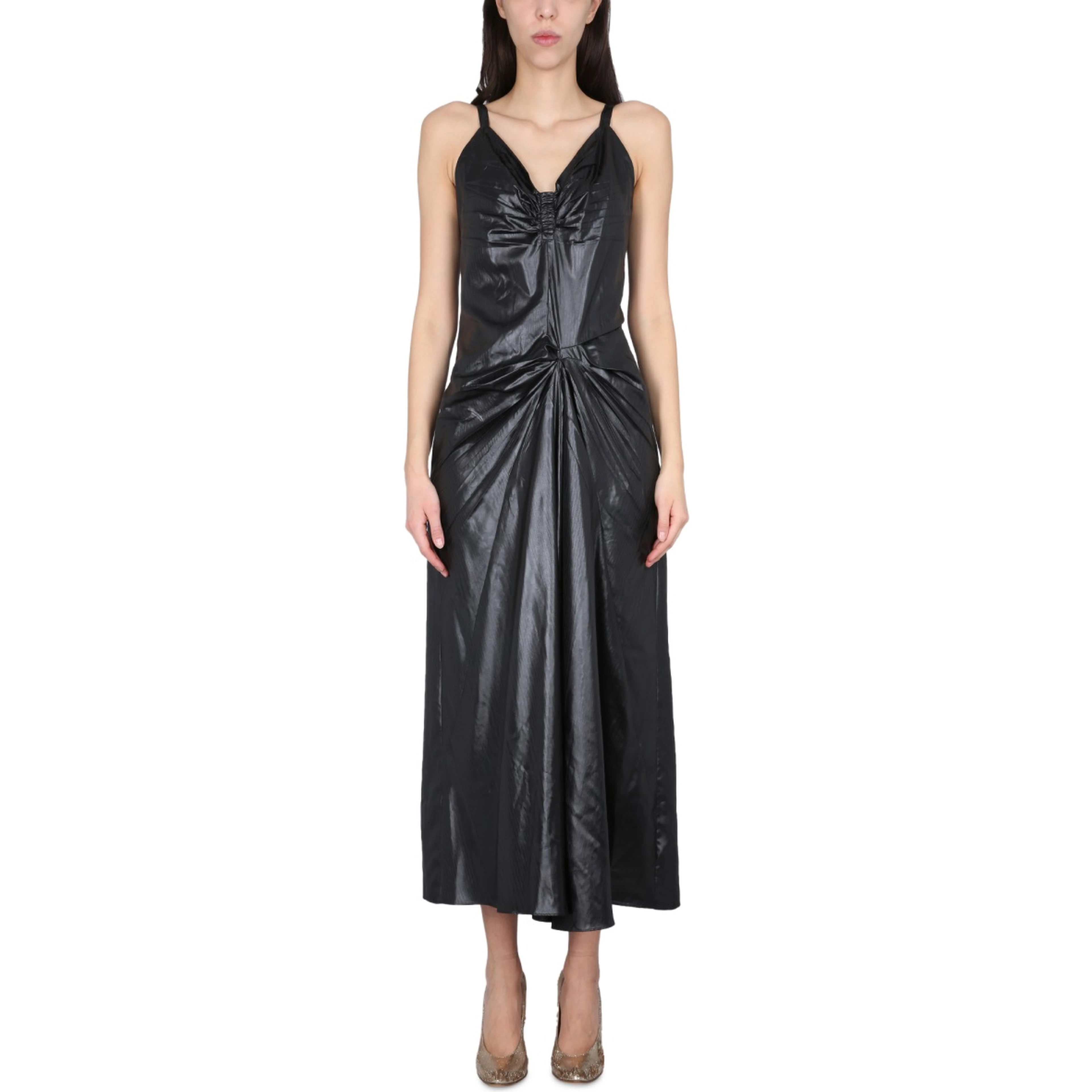 MOIRÉ POLYESTER DRESS