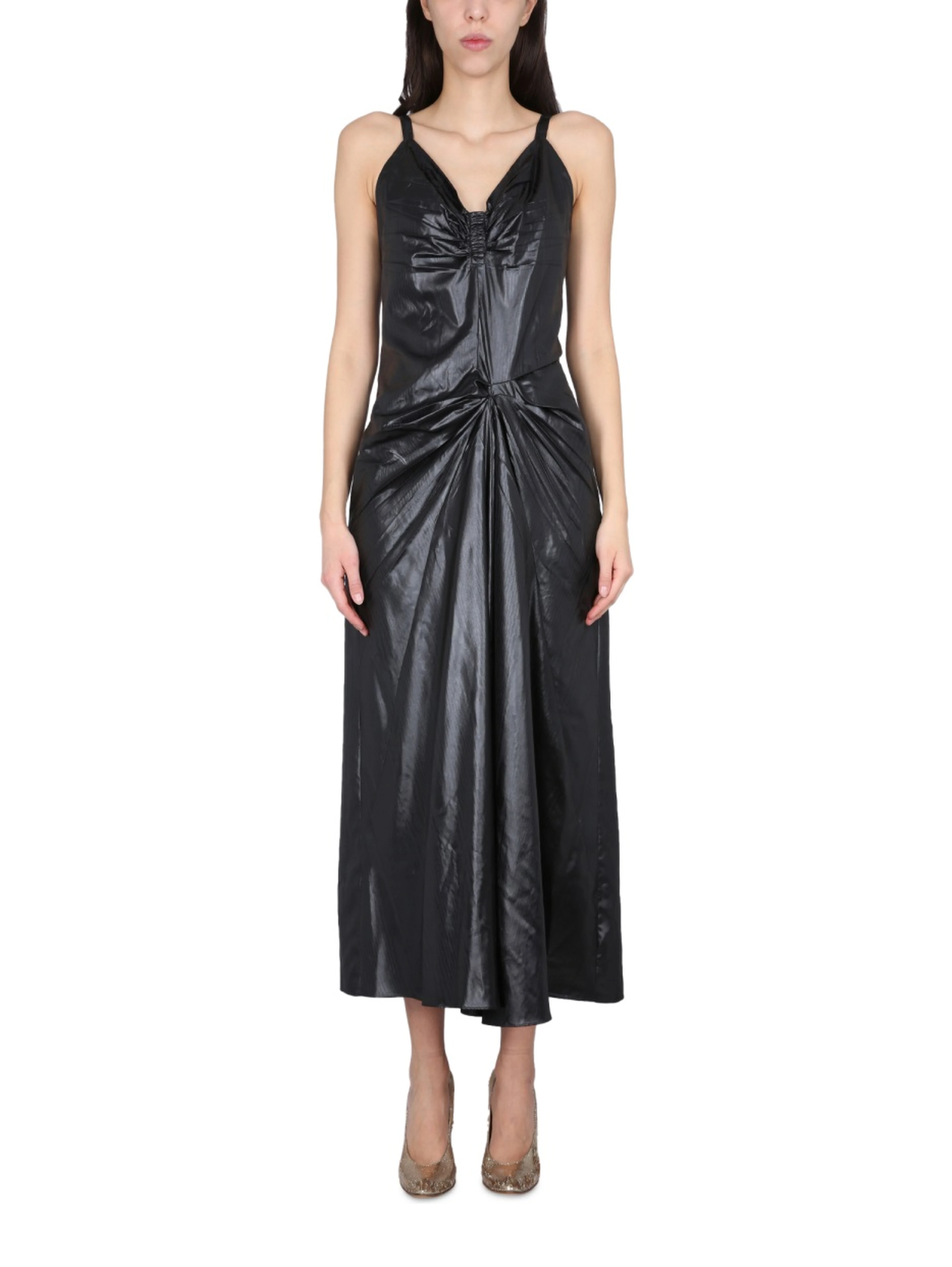 MOIRÉ POLYESTER DRESS