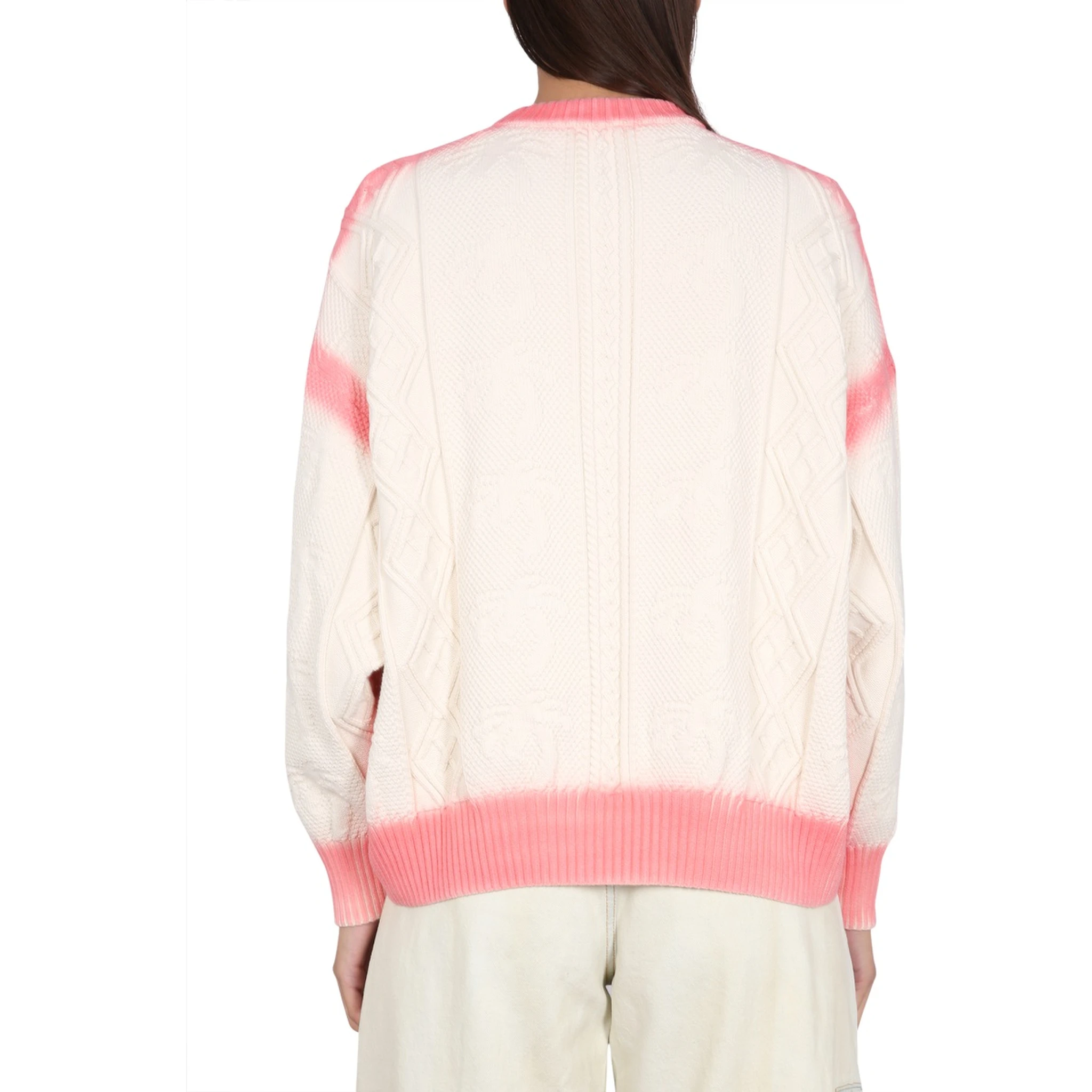 PATENT LEATHER EFFECT PALM SWEATER