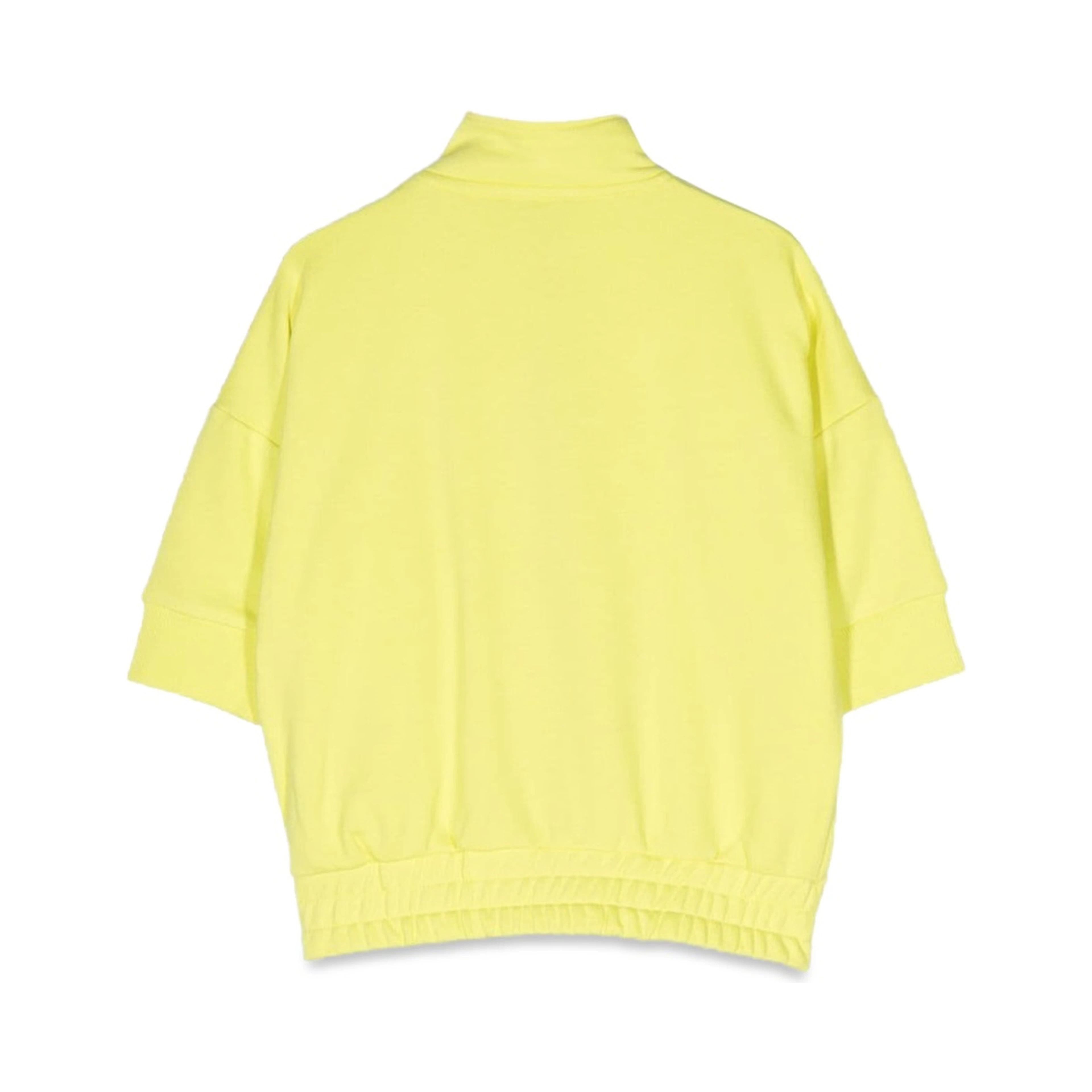 zippered short sleeve cardigan
