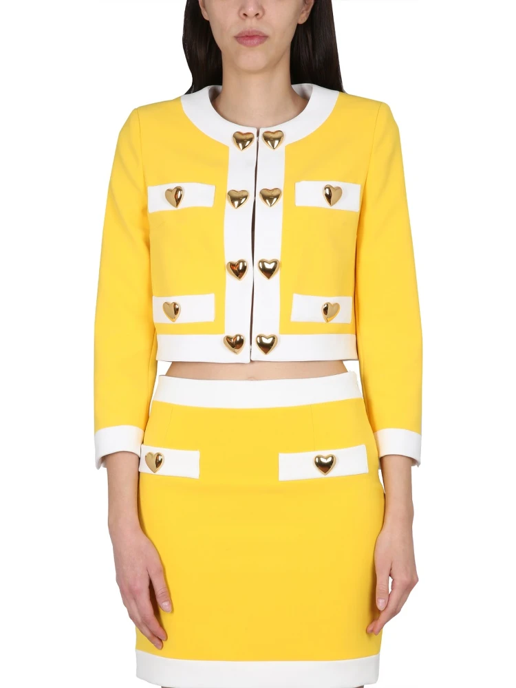 HEART BUTTONS CREPE JACKET