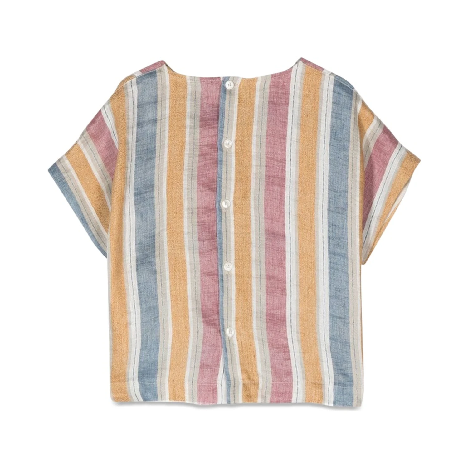 striped short sleeve blouse