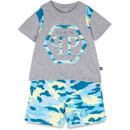 طقم تيشيرت وشورت مموه