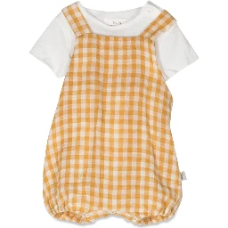 checkered romper with t-shirt