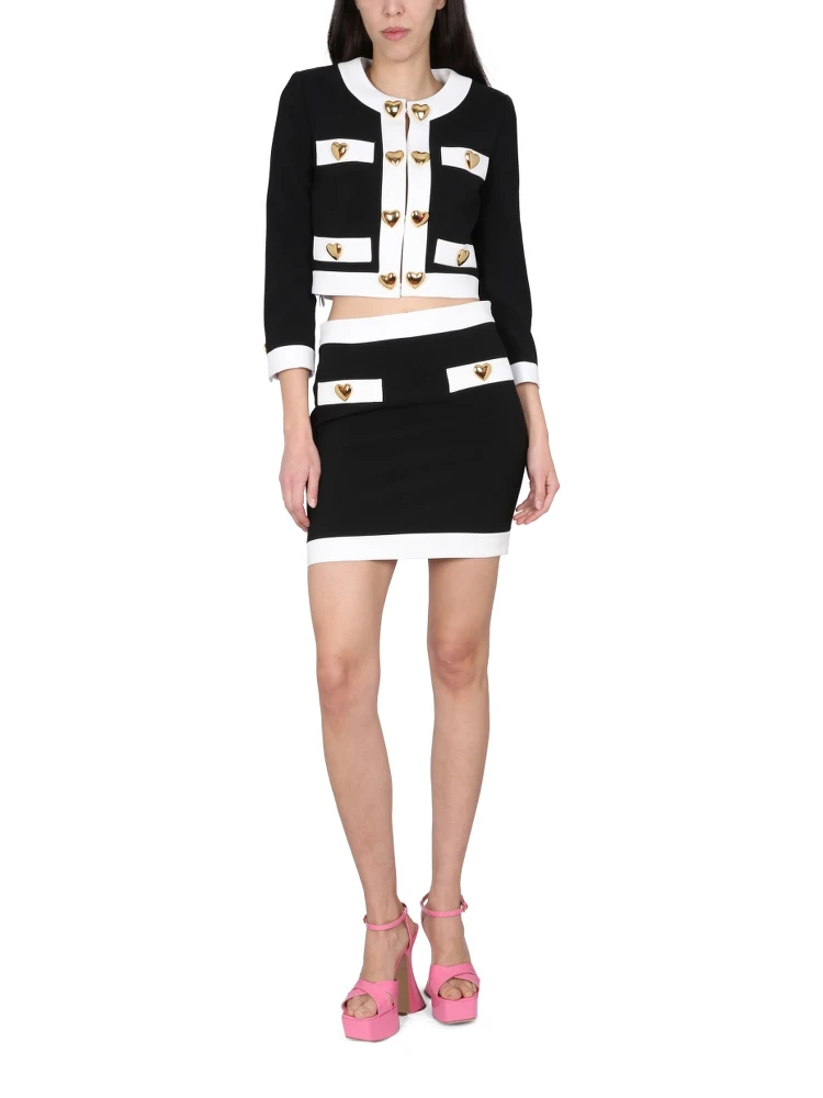 HEART BUTTONS CREPE MINISKIRT alternative