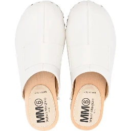 wooden closed toe clogs