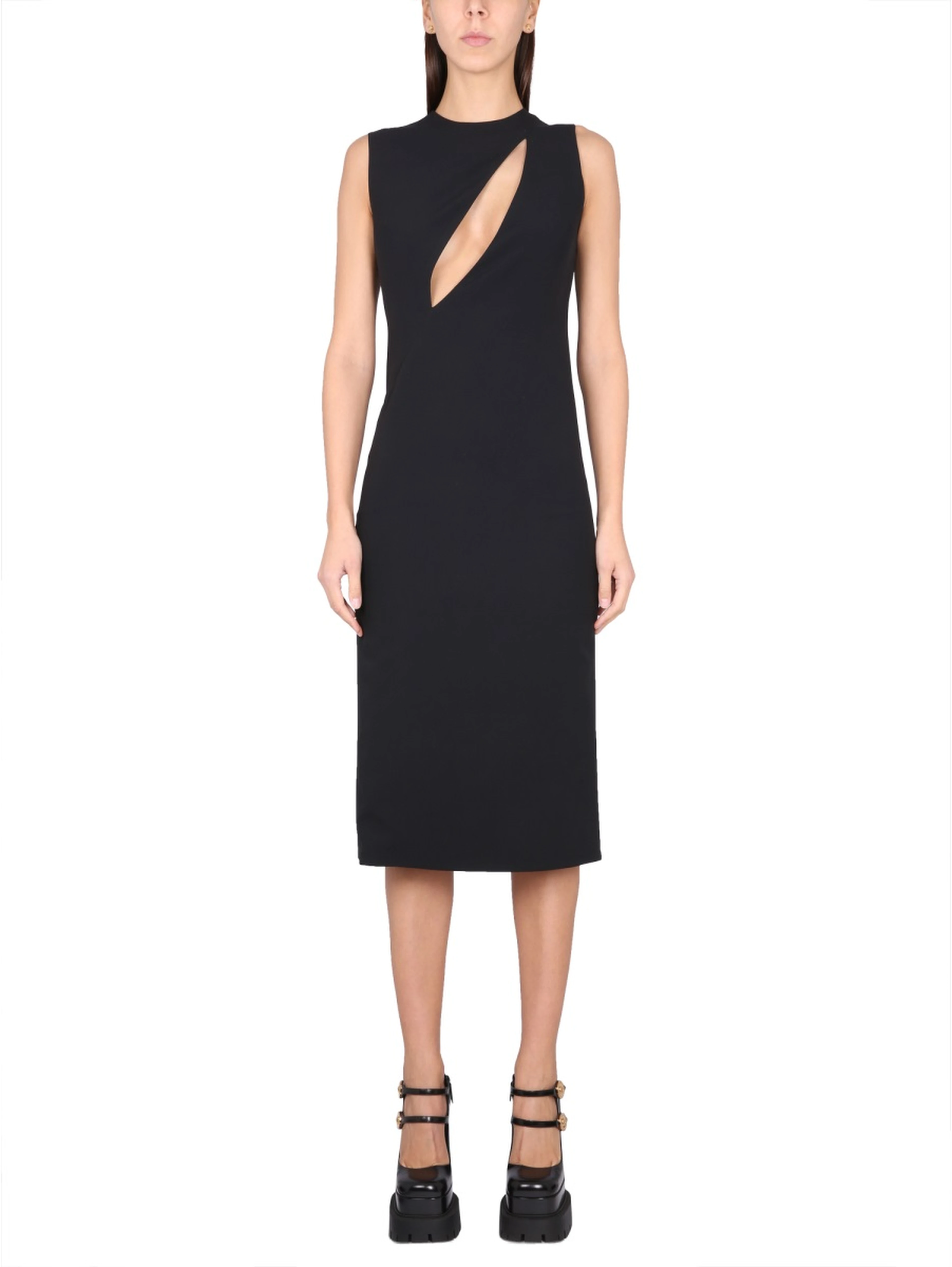 SLEEVELESS MIDI DRESS WITH CUTOUTS