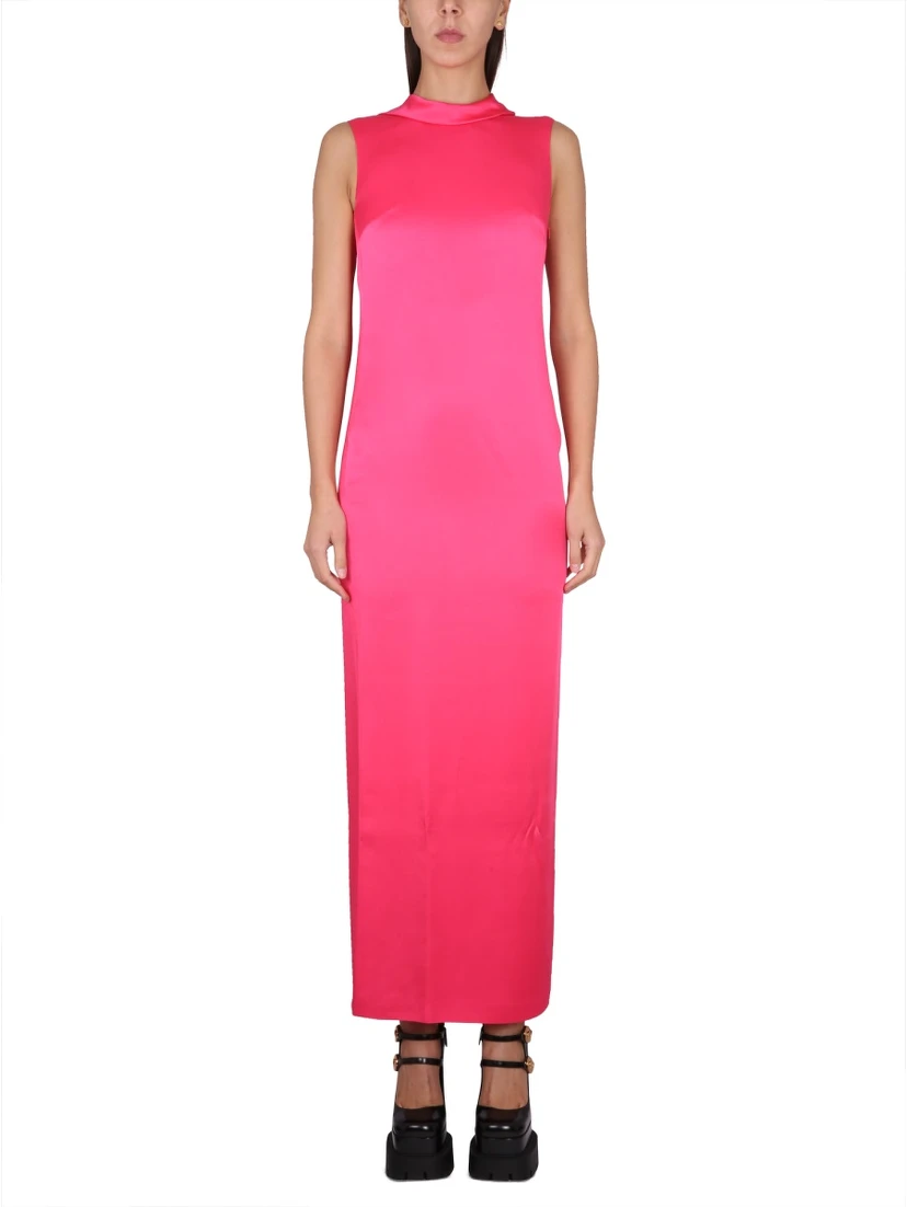 LONG DRESS WITH RING NECKLINE