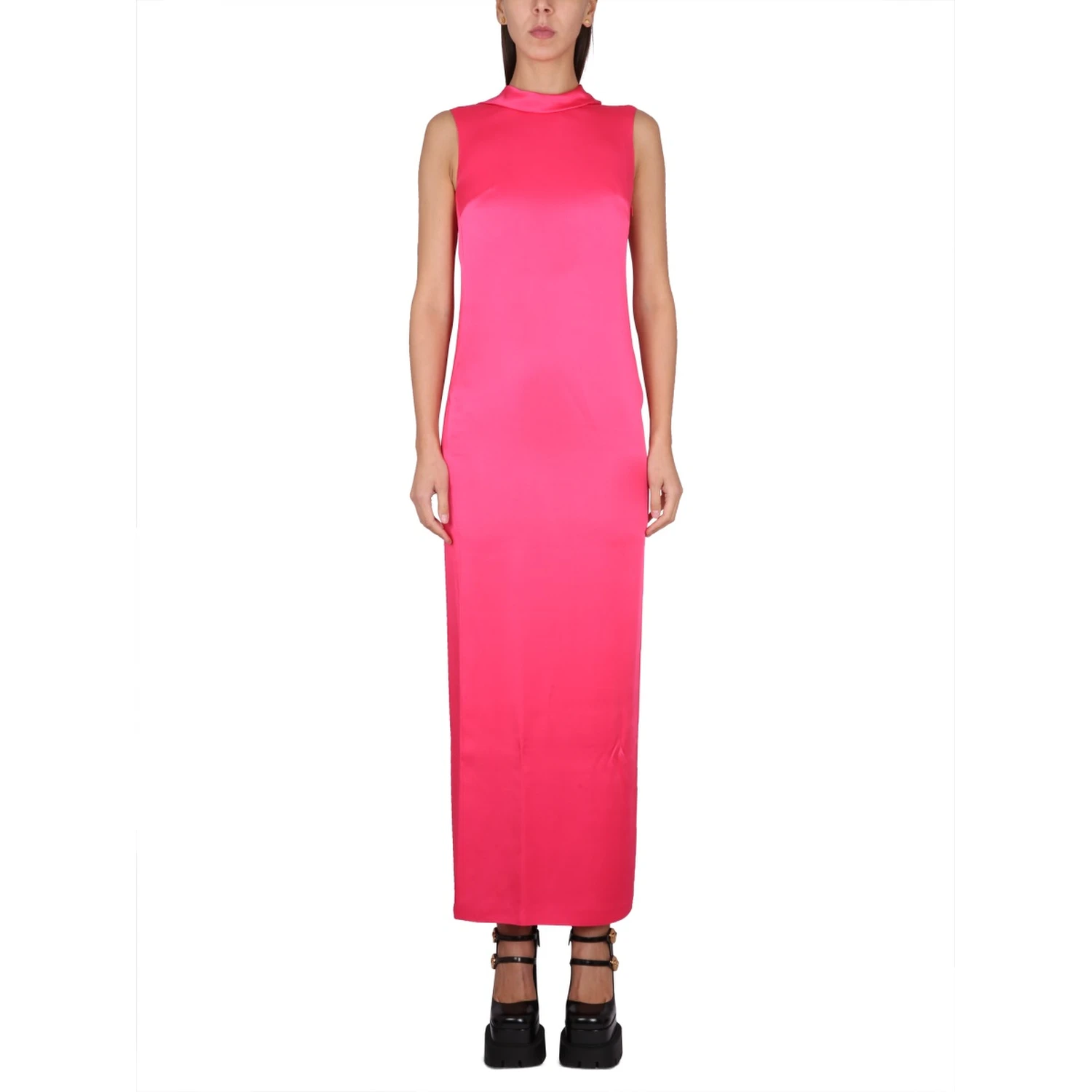 LONG DRESS WITH RING NECKLINE