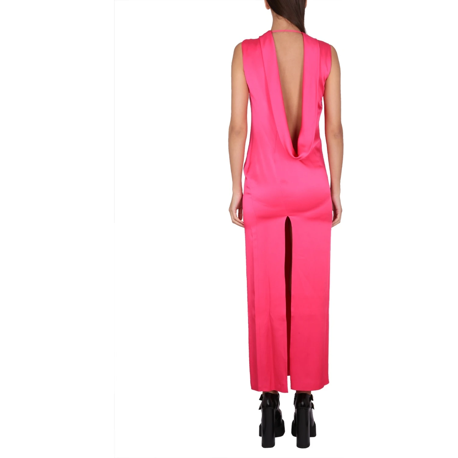 LONG DRESS WITH RING NECKLINE