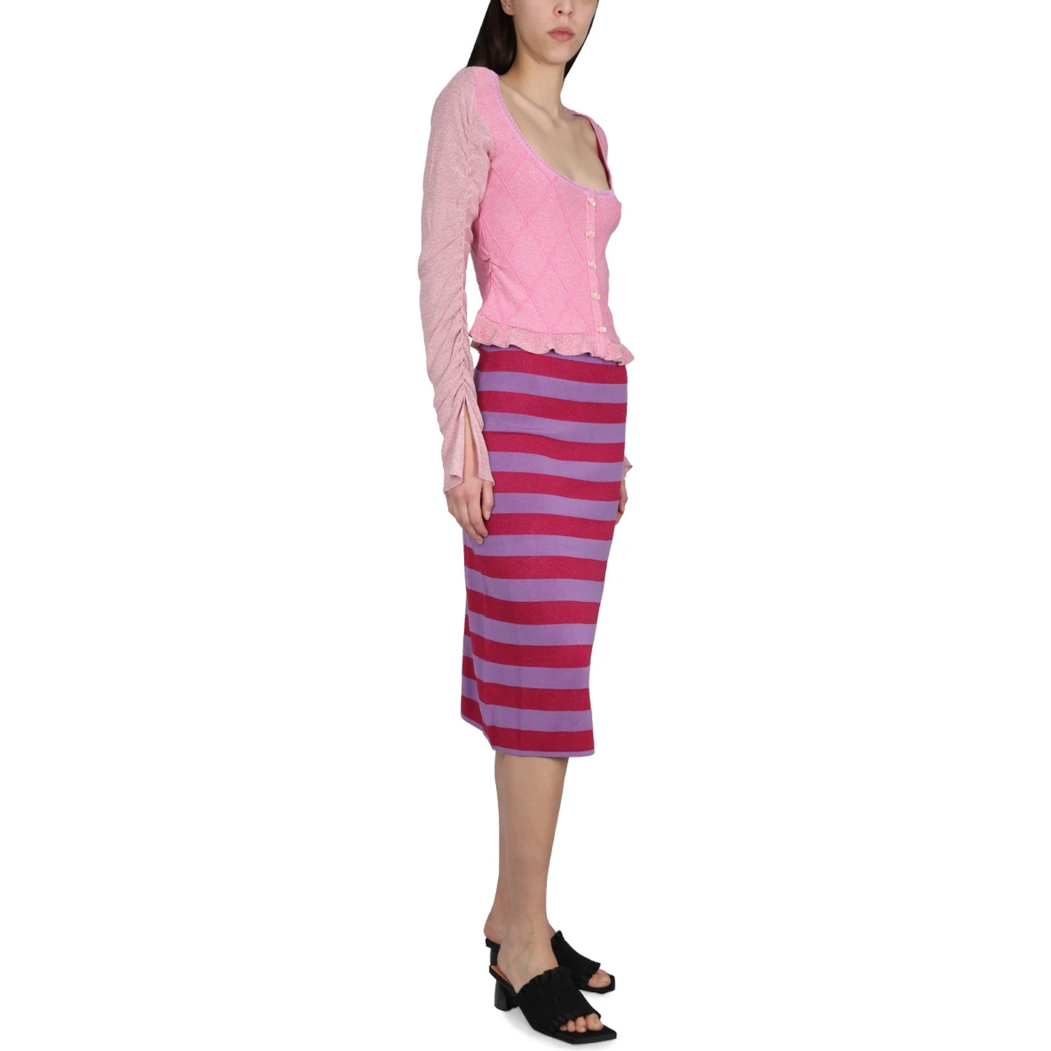 CARDIGAN WITH RUFFLED SLEEVE