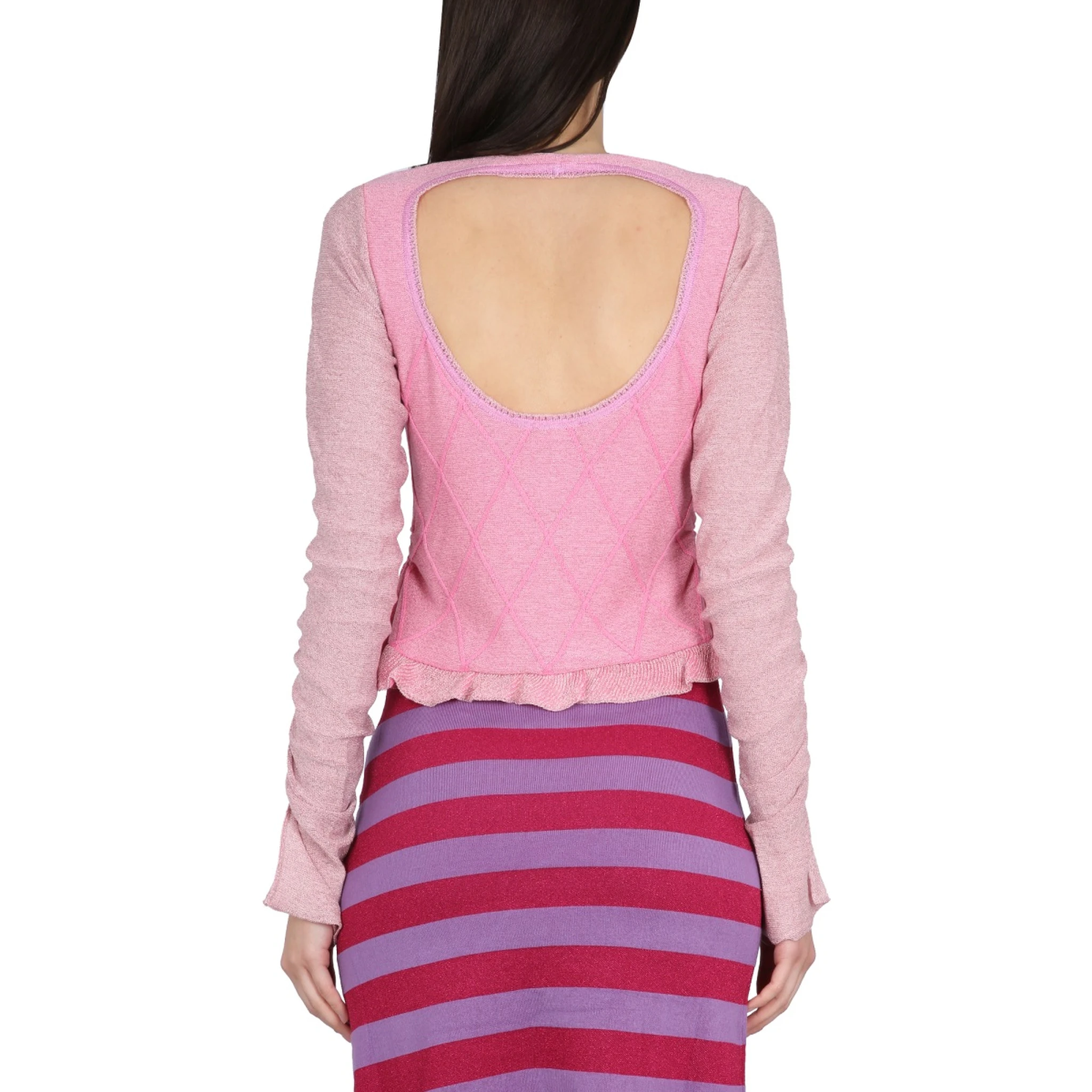 CARDIGAN WITH RUFFLED SLEEVE