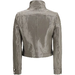 Gray Cotton Full-Length Jacket