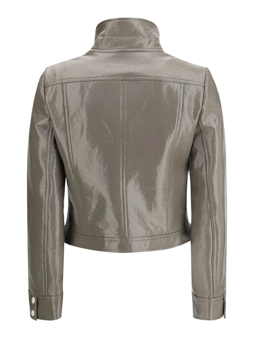 Gray Cotton Full-Length Jacket