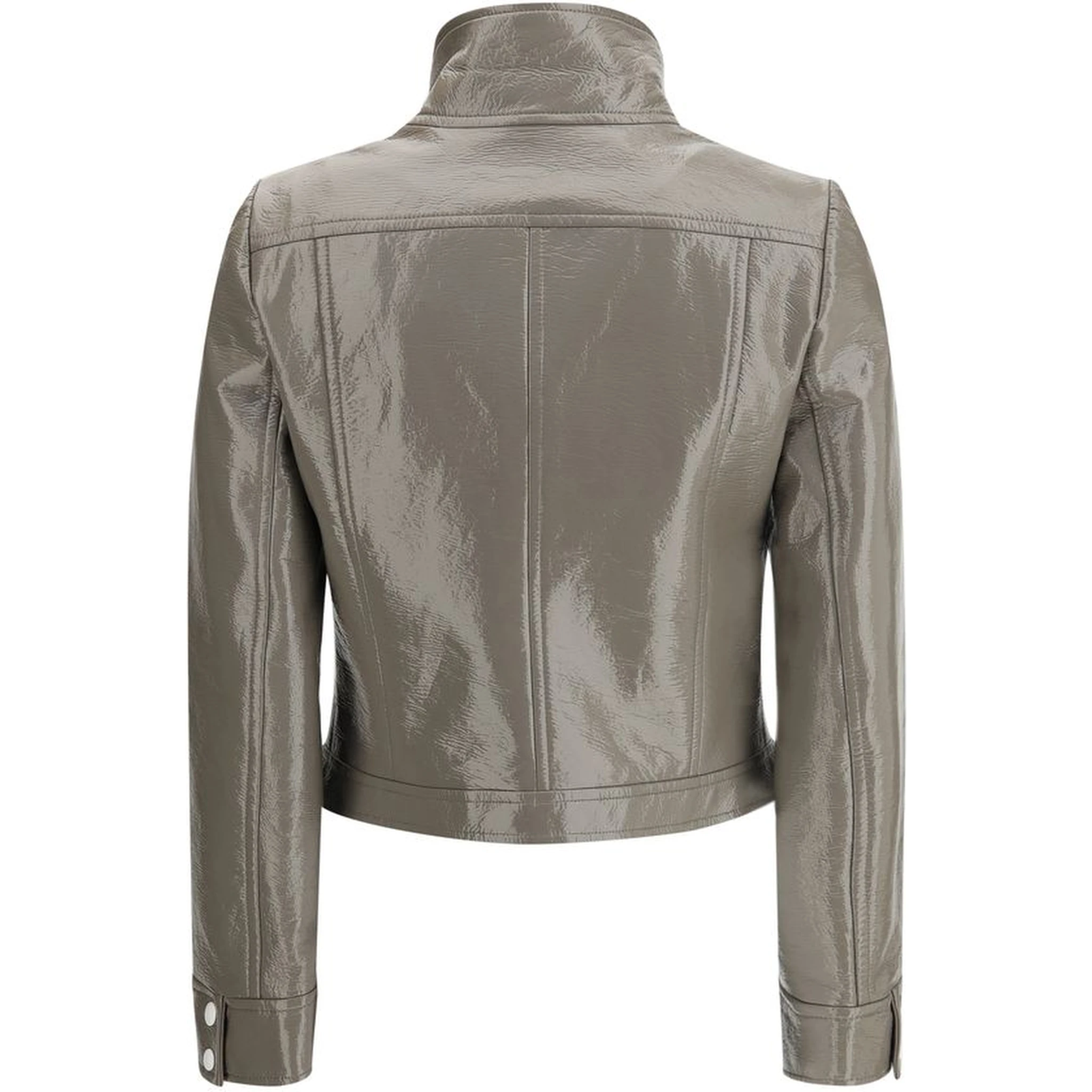 Gray Cotton Full-Length Jacket