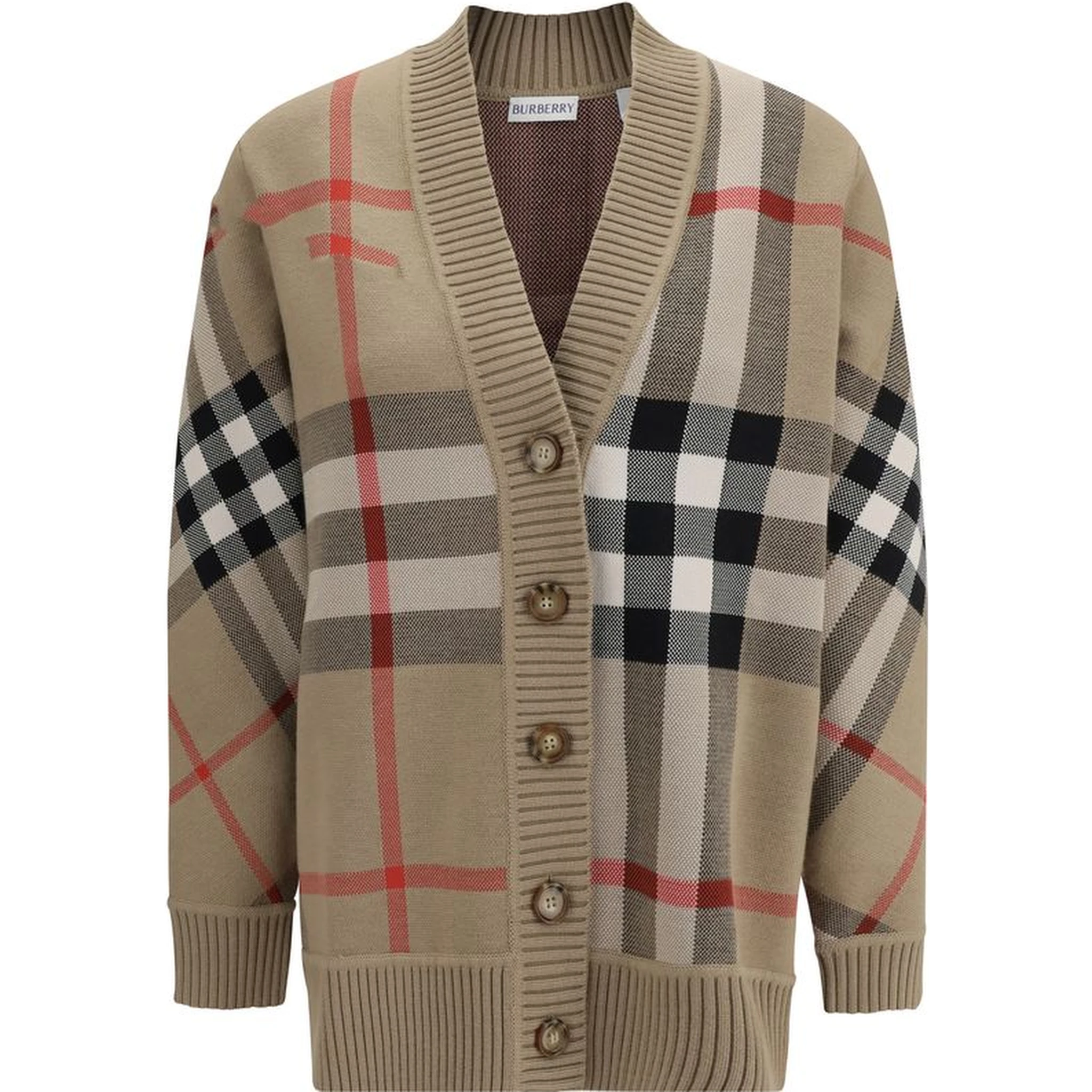 Beige Polyester Cardigan