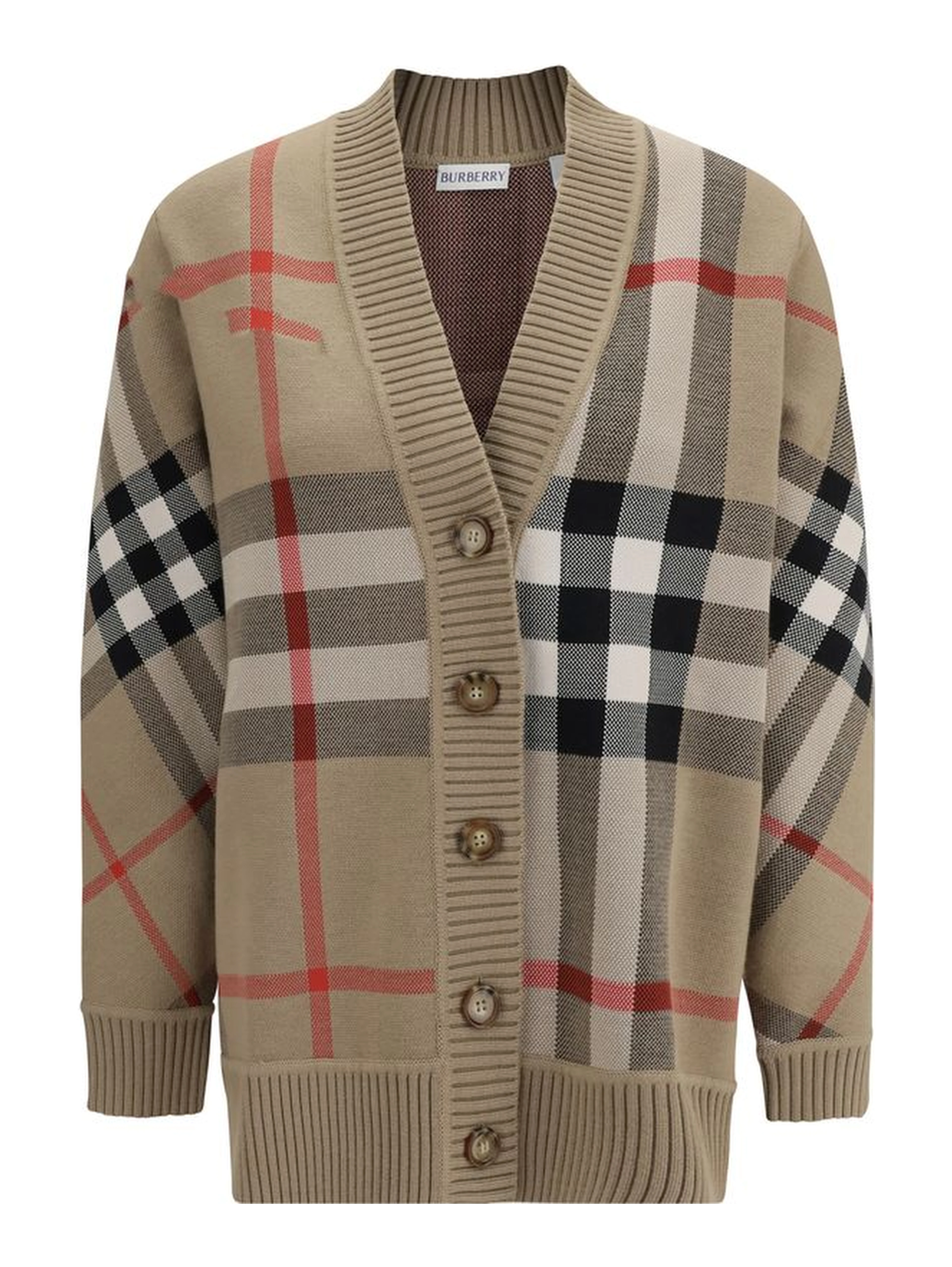 Beige Polyester Cardigan