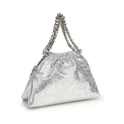 Silver Polyester Shoulder Bag