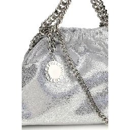 Silver Polyester Shoulder Bag