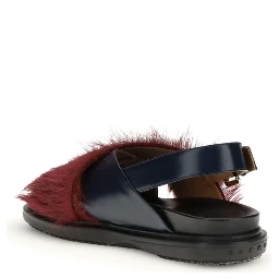 Multicolor Calf Leather Bos Taurus Flat Sandals