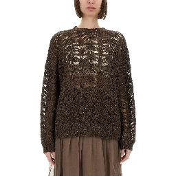 FOLIAGE LACE LINEN AND SILK DIAMOND KNIT