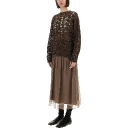 FOLIAGE LACE LINEN AND SILK DIAMOND KNIT