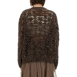 FOLIAGE LACE LINEN AND SILK DIAMOND KNIT