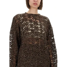 FOLIAGE LACE LINEN AND SILK DIAMOND KNIT