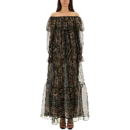 SILK LUREX CREPONNE DRESS