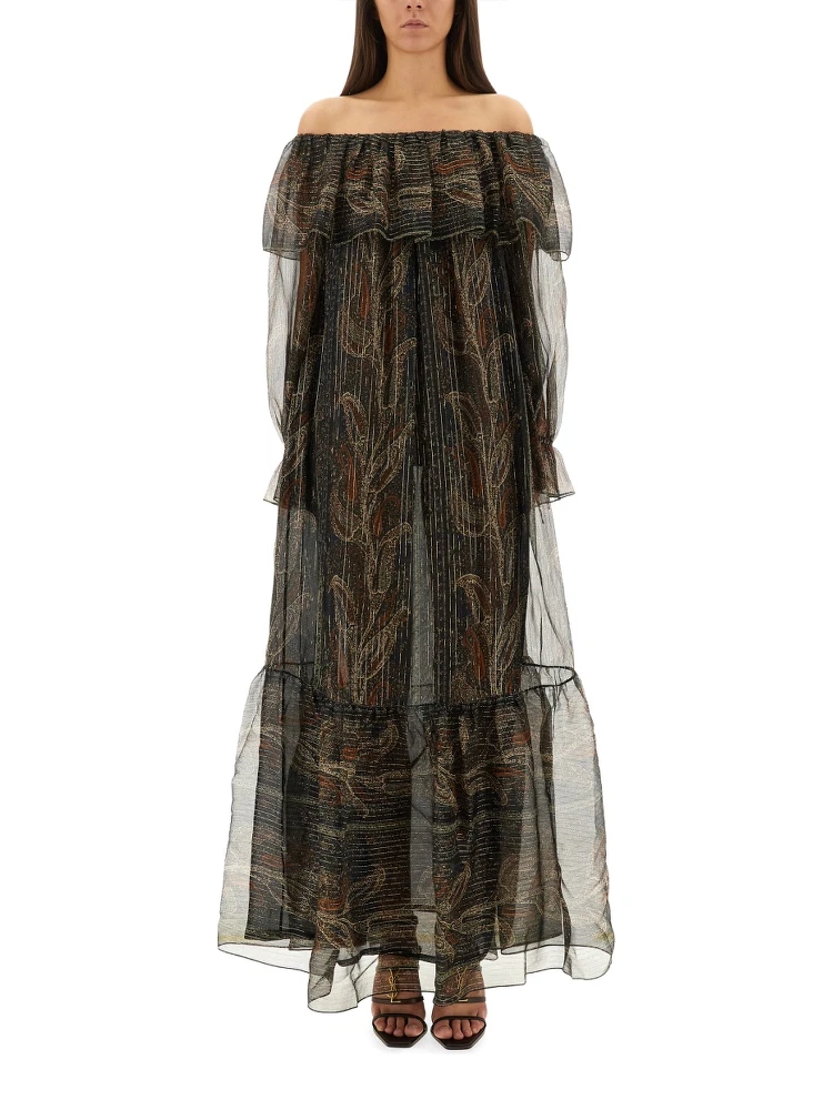 SILK LUREX CREPONNE DRESS