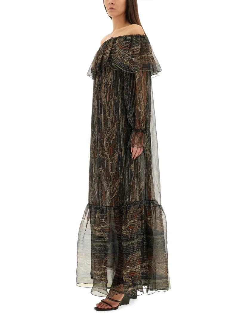 SILK LUREX CREPONNE DRESS