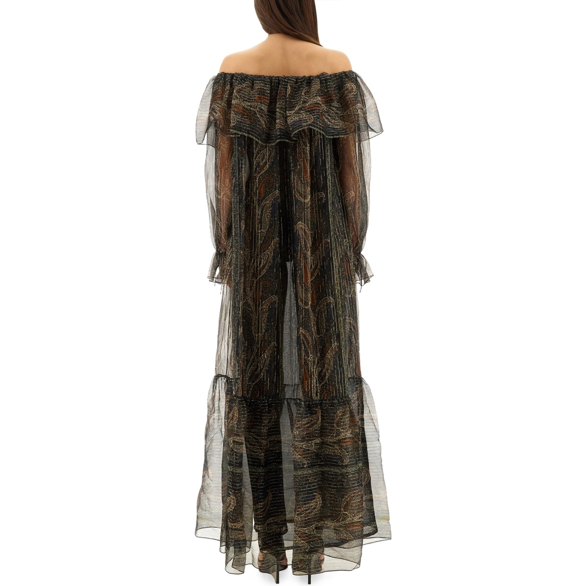 SILK LUREX CREPONNE DRESS