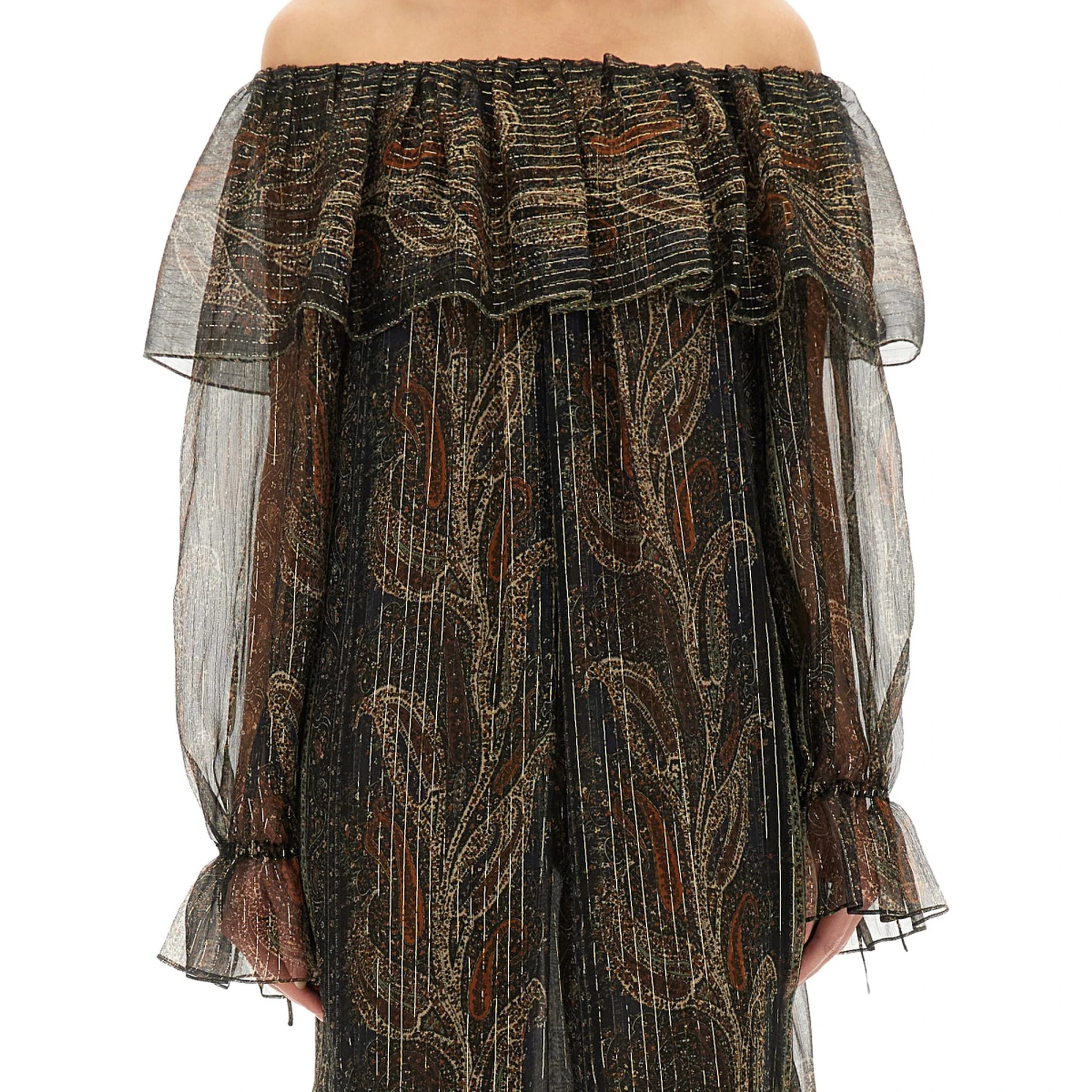 SILK LUREX CREPONNE DRESS