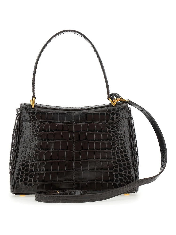 Rodeo Brown Small Handbag with Detachable Key Holder in Leather Woman alternative