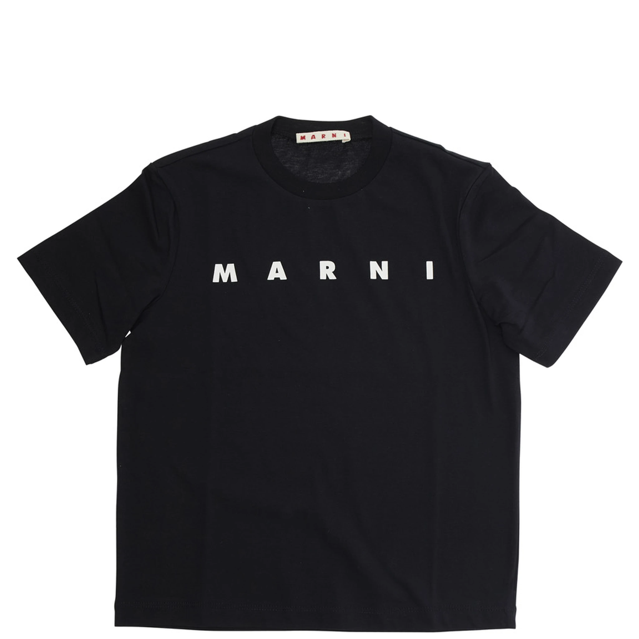 Black Crewneck T-Shirt with Logo Print in Cotton Girl