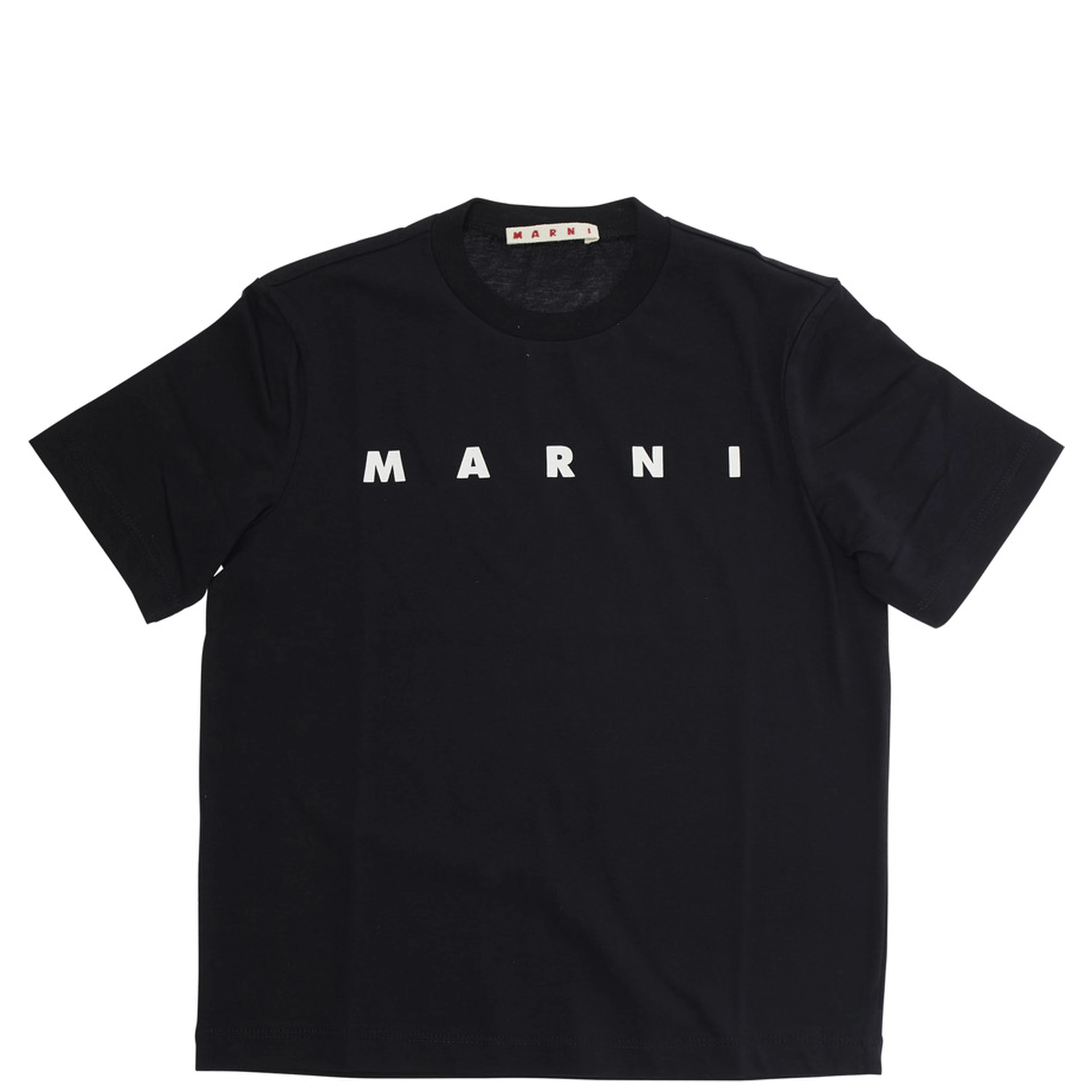 Black Crewneck T-Shirt with Logo Print in Cotton Girl