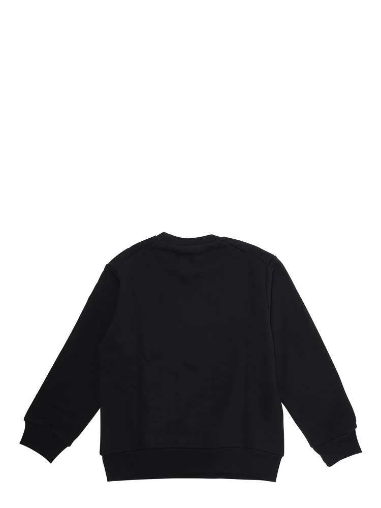Black Sweatshirt with Logo Lettering on the Front in Cotton Boy alternative